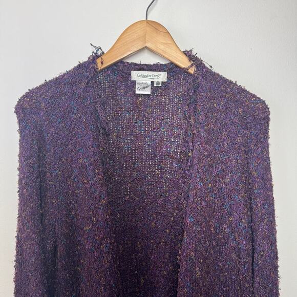 Coldwater Creek Cardigan Women Large Creek Open Sweater Purple Witchy Boho - Picture 4 of 6